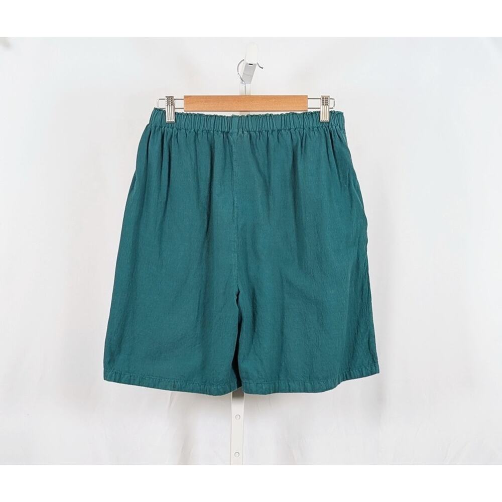 Vintage 90s Shorts Green Cotton Women's Size M California Drawstrings - Picture 3 of 5